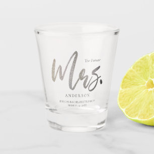 The Future Mrs. Wedding Silver Glitter Custom Shot Glass