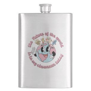 The Future of the World is in My Class Hip Flask