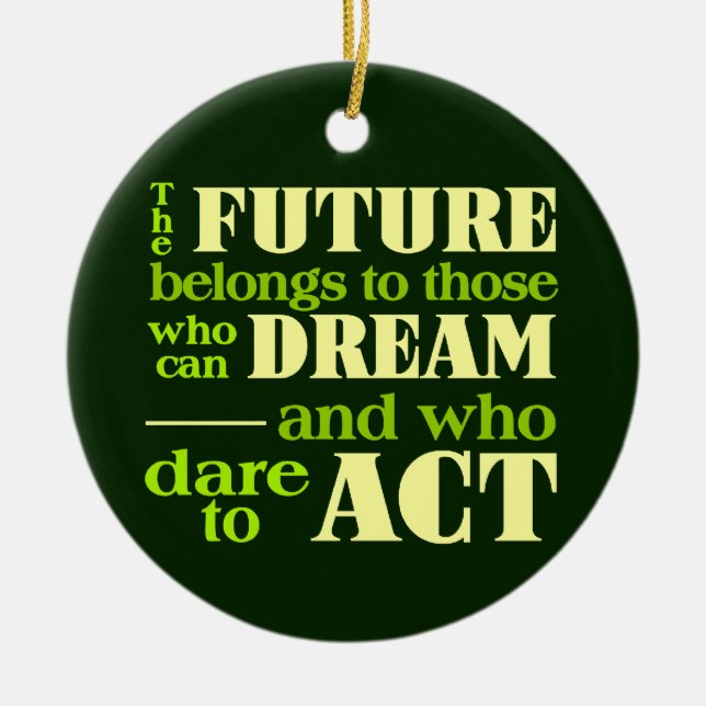 The Future ornament, customise Ceramic Tree Decoration (Front)