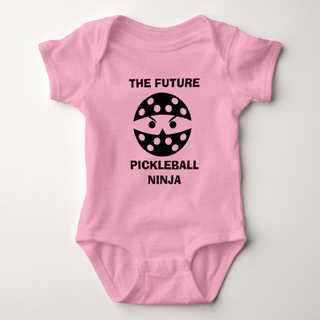 The future Pickleball Ninja, cute gift for baby Bodysuit (Front)