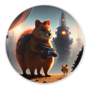 The Futuristic Quokka Soldier, Ceramic Knob