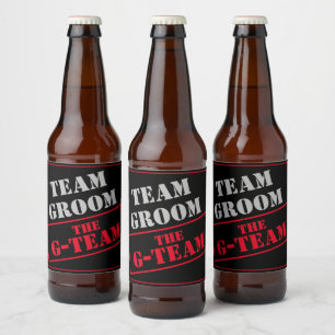 The G-Team Team Groom Beer Bottle Label