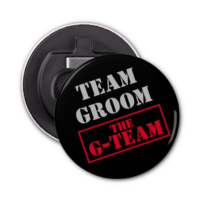 The G-Team Team Groom Bottle Opener (Front)