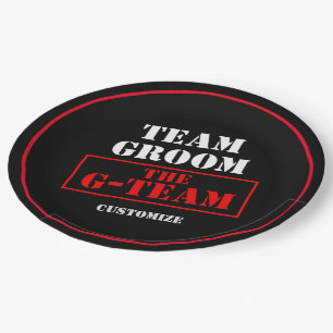 The G-Team Team Groom Paper Plate