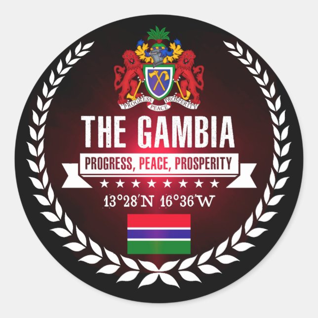 The Gambia Classic Round Sticker (Front)