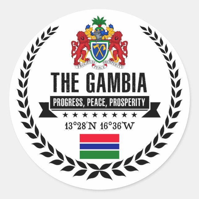 The Gambia Classic Round Sticker (Front)
