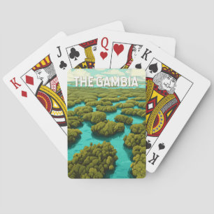 The Gambia Illustration Travel Art Vintage Playing Cards