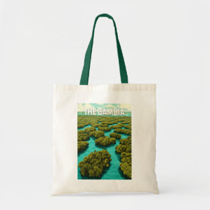 The Gambia Illustration Travel Art Vintage Tote Bag