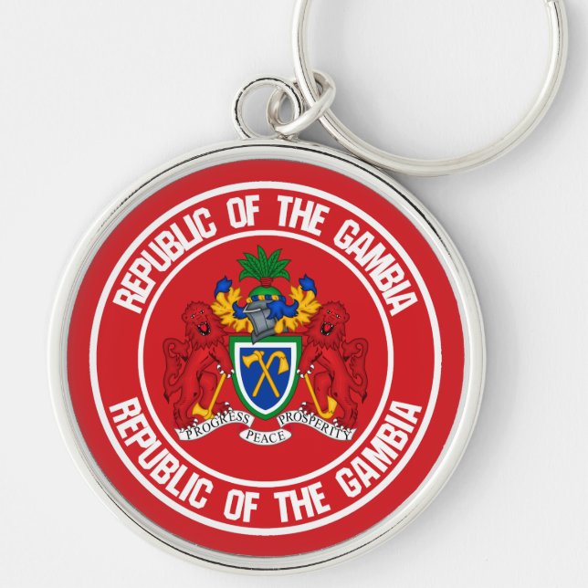 The Gambia Round Emblem Key Ring (Front)
