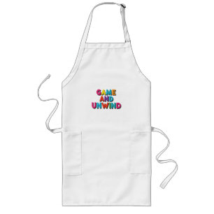 The Game and Unwind. t-shirt design Long Apron
