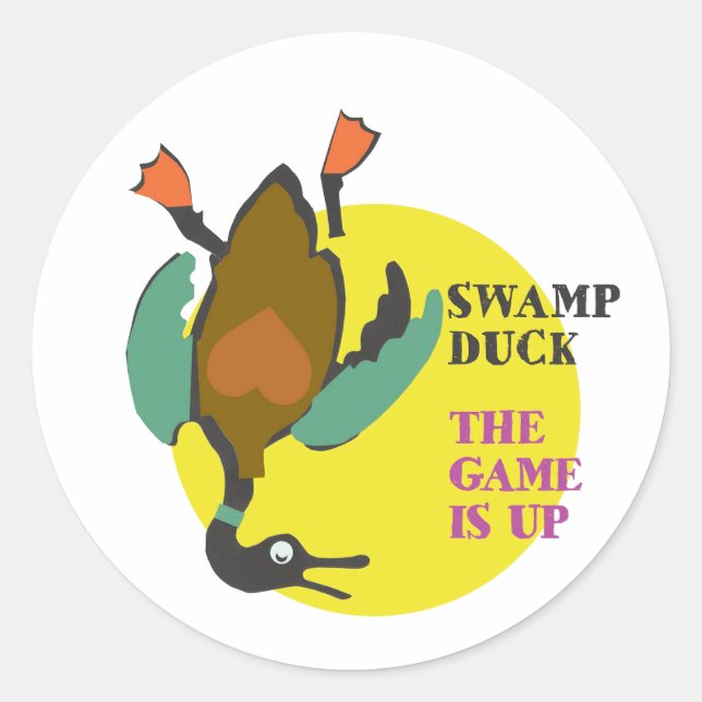 The Game Is Up T-Shirt Classic Round Sticker (Front)