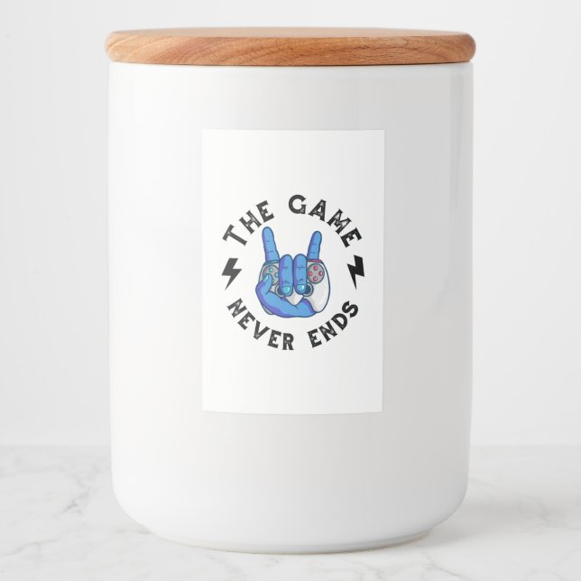 The Game never ends Food Label (Front)