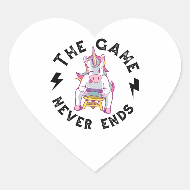 The Game never ends Heart Sticker (Front)