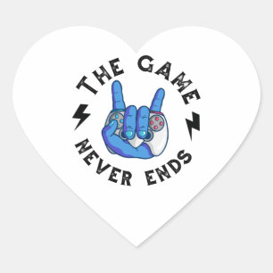 The Game never ends Heart Sticker