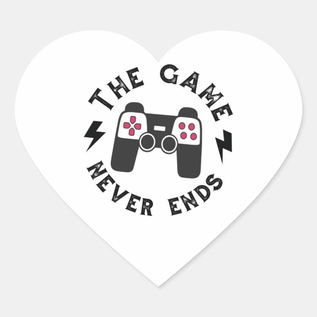 The Game never ends Heart Sticker (Front)