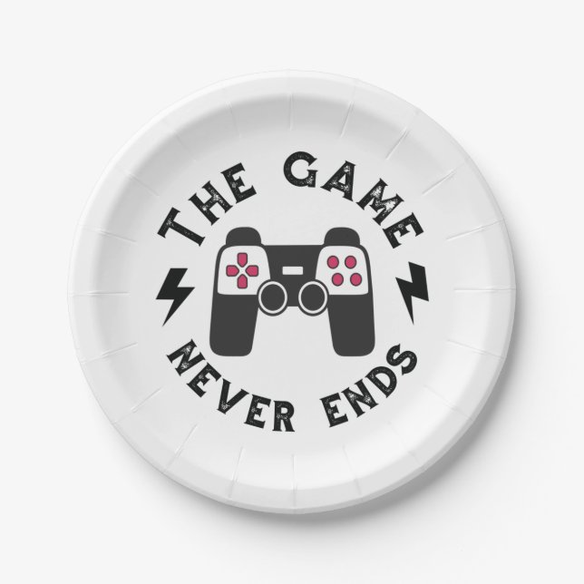 The Game never ends Paper Plate (Front)