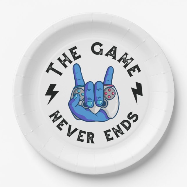 The Game never ends Paper Plate (Front)