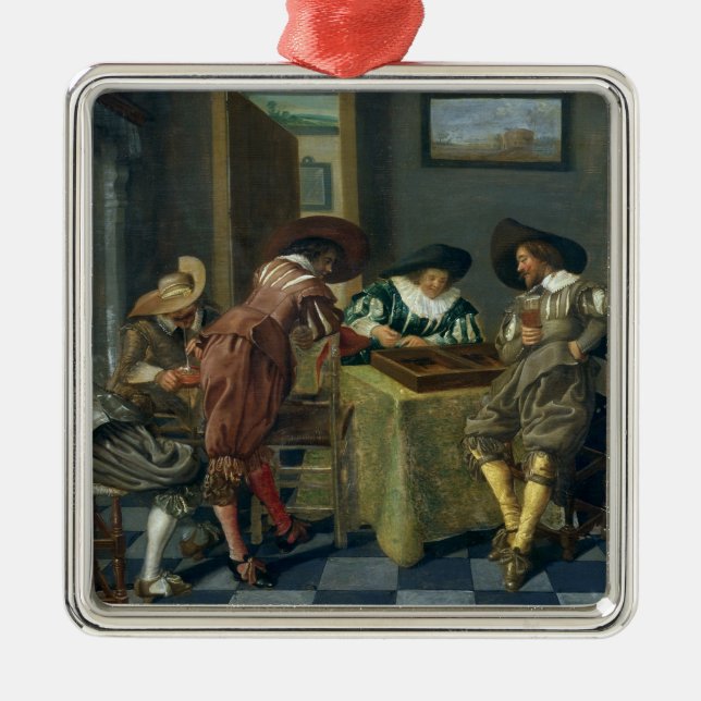 The Game of Backgammon Metal Ornament (Front)