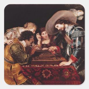 The Game of Backgammon Square Sticker