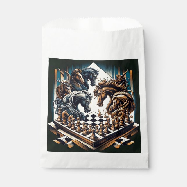 The game of knights – chess meets fantasy favour bag (Front)