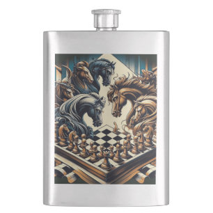 The game of knights – chess meets fantasy hip flask