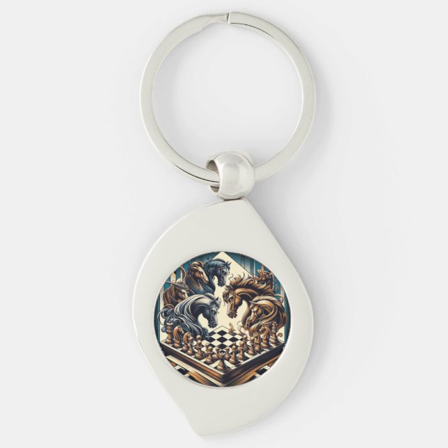 The game of knights – chess meets fantasy key ring (Front)