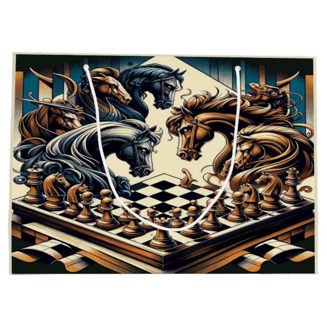 The game of knights – chess meets fantasy large gift bag (Back)