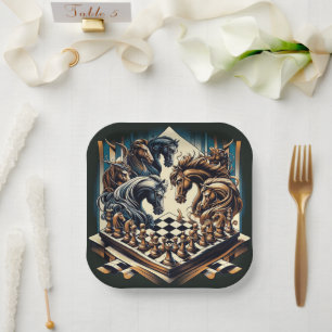 The game of knights – chess meets fantasy paper plate