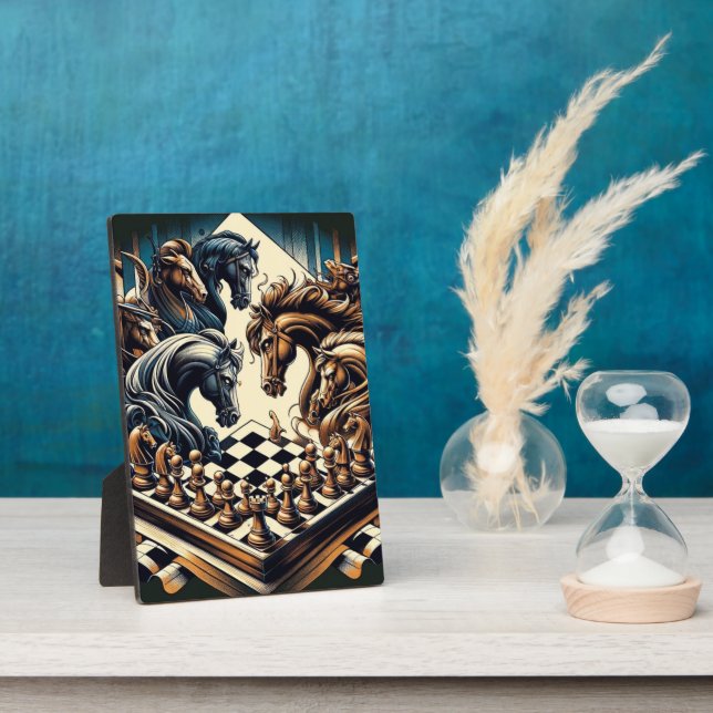 The game of knights – chess meets fantasy plaque (Side)