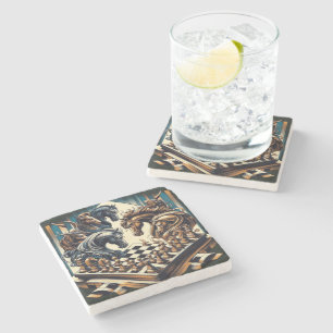 The game of knights – chess meets fantasy stone coaster