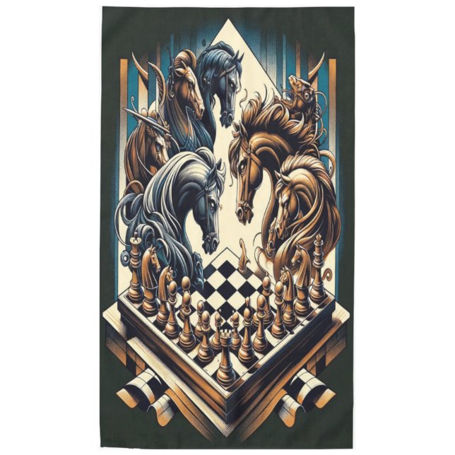 The game of knights – chess meets fantasy tablecloth (Front)
