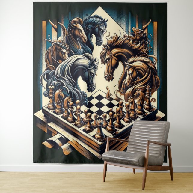 The game of knights – chess meets fantasy tapestry (In Situ)