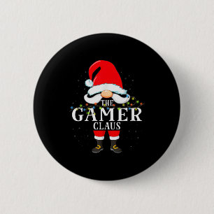 The Gamer Claus Christmas Pajama  6 Cm Round Badge