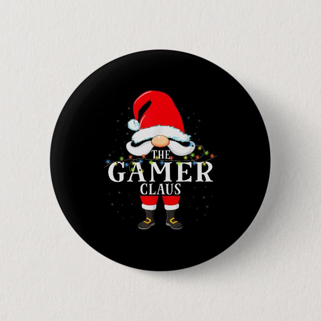 The Gamer Claus Christmas Pajama  6 Cm Round Badge (Front)