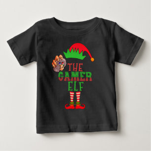The Gamer Elf Christmas Family Matching Pajama Baby T-Shirt