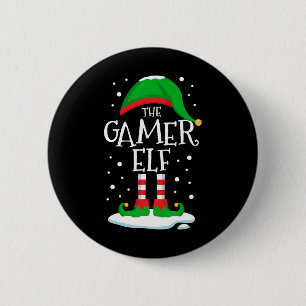 The Gamer Elf Christmas Family Matching Xmas Video 6 Cm Round Badge