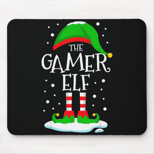 The Gamer Elf Christmas Family Matching Xmas Video Mouse Pad (Front)