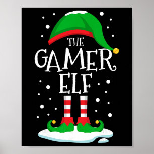 The Gamer Elf Christmas Family Matching Xmas Video Poster