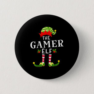 The Gamer Elf Christmas Matching Pajama  6 Cm Round Badge
