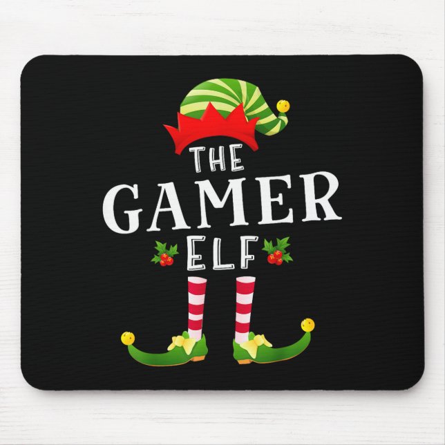 The Gamer Elf Christmas Matching Pajama  Mouse Pad (Front)