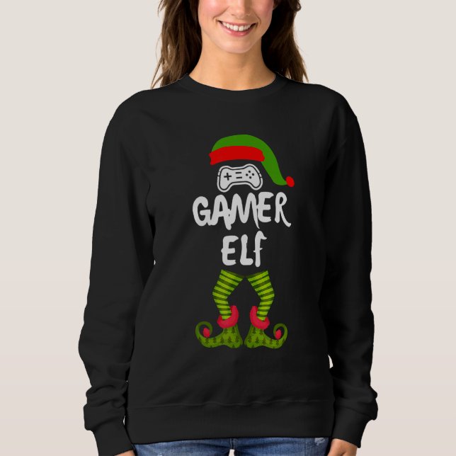 The Gamer Elf Christmas Pajama  For Gamer Boys Sweatshirt (Front)