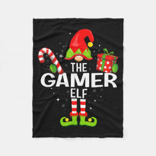 The Gamer Elf Family Christmas Pajama Xmas Fleece Blanket
