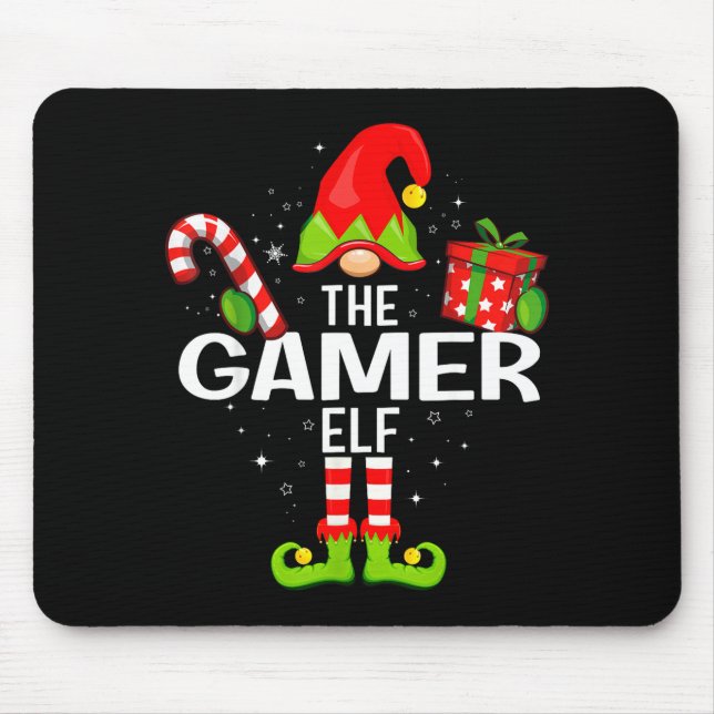 The Gamer Elf Family Christmas Pajama Xmas  Mouse Pad (Front)