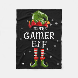 The Gamer Elf Fun Christmas Matching Family Fleece Blanket