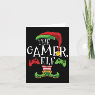 The Gamer Elf Matching Family Christmas Funny Coup Card
