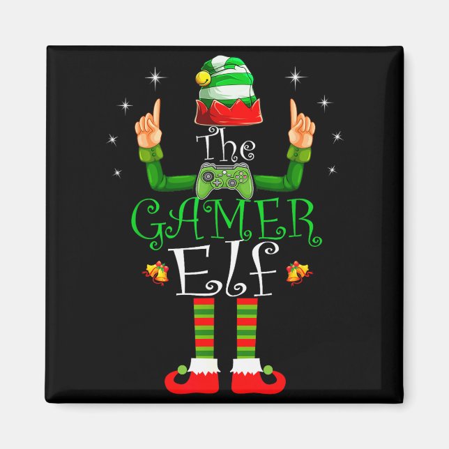 The Gamer Elf Matching Family Christmas Pajama Shi Magnet (Front)