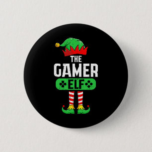 The Gamer Elf Xmas Matching Christmas Family Pajam 6 Cm Round Badge