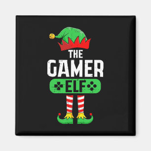 The Gamer Elf Xmas Matching Christmas Family Pajam Magnet