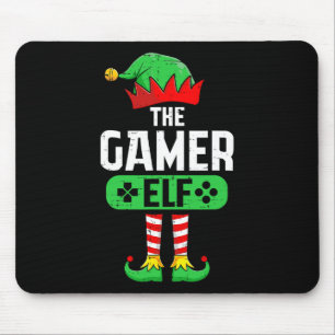 The Gamer Elf Xmas Matching Christmas Family Pajam Mouse Pad