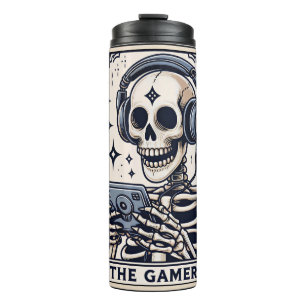 The Gamer Skeleton Tarot Card Thermal Tumbler